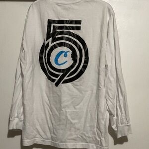Cookies White Long Sleeve Shirt with Black and Blue Graphic